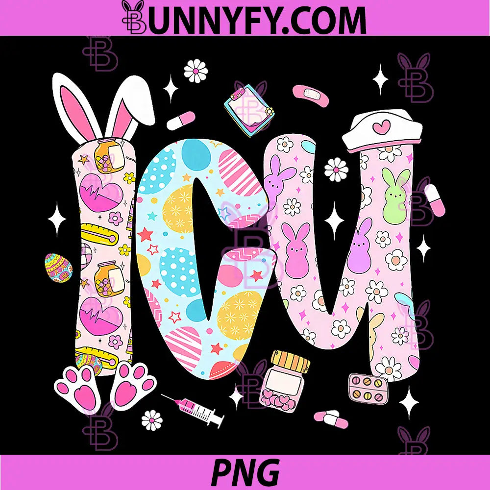 Cute Nurse Easter Bunny PNG, Ears ICU RN Nursing Squad Medical PNG