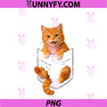 Cute Orange Tabby Cat PNG, Funny Pocket Cat Dad Mom Animal Lover PNG