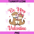 Cute Otter Couple Hugging PNG, Be My Valentine Hearts Love PNG