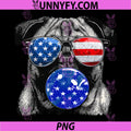 Cute Pug Wearing USA Flag PNG, Sunglasses 4th of July Day PNG