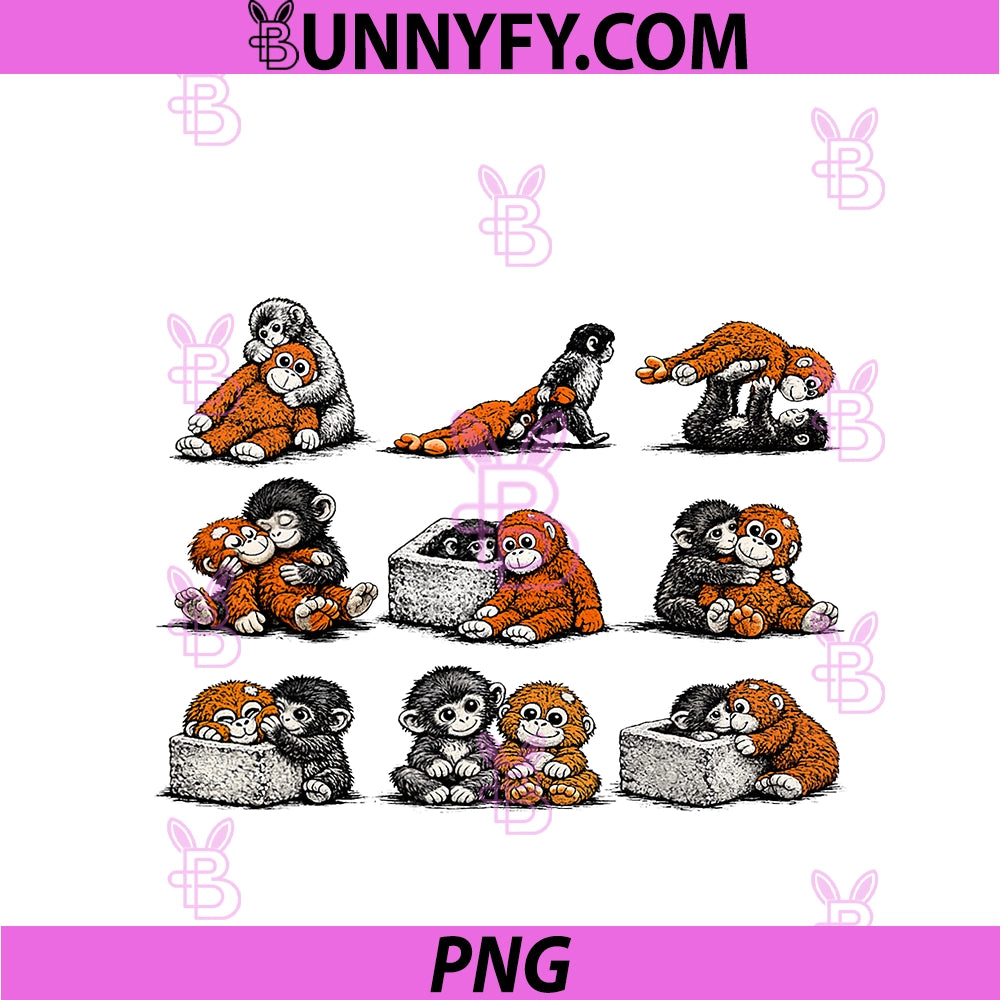 Cute Punch Monkey Baby PNG, With Plush Orangutan Monkey Lovers PNG copy