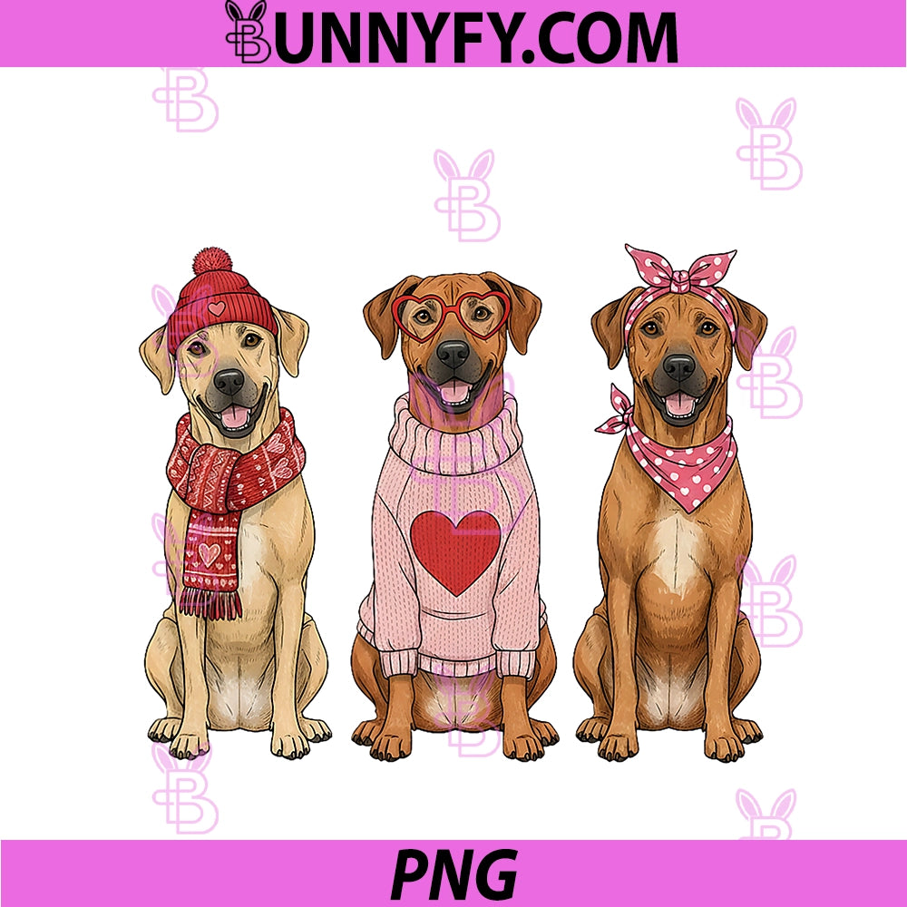 Cute Rhodesian Ridgeback PNG, Valentine Dog PNG