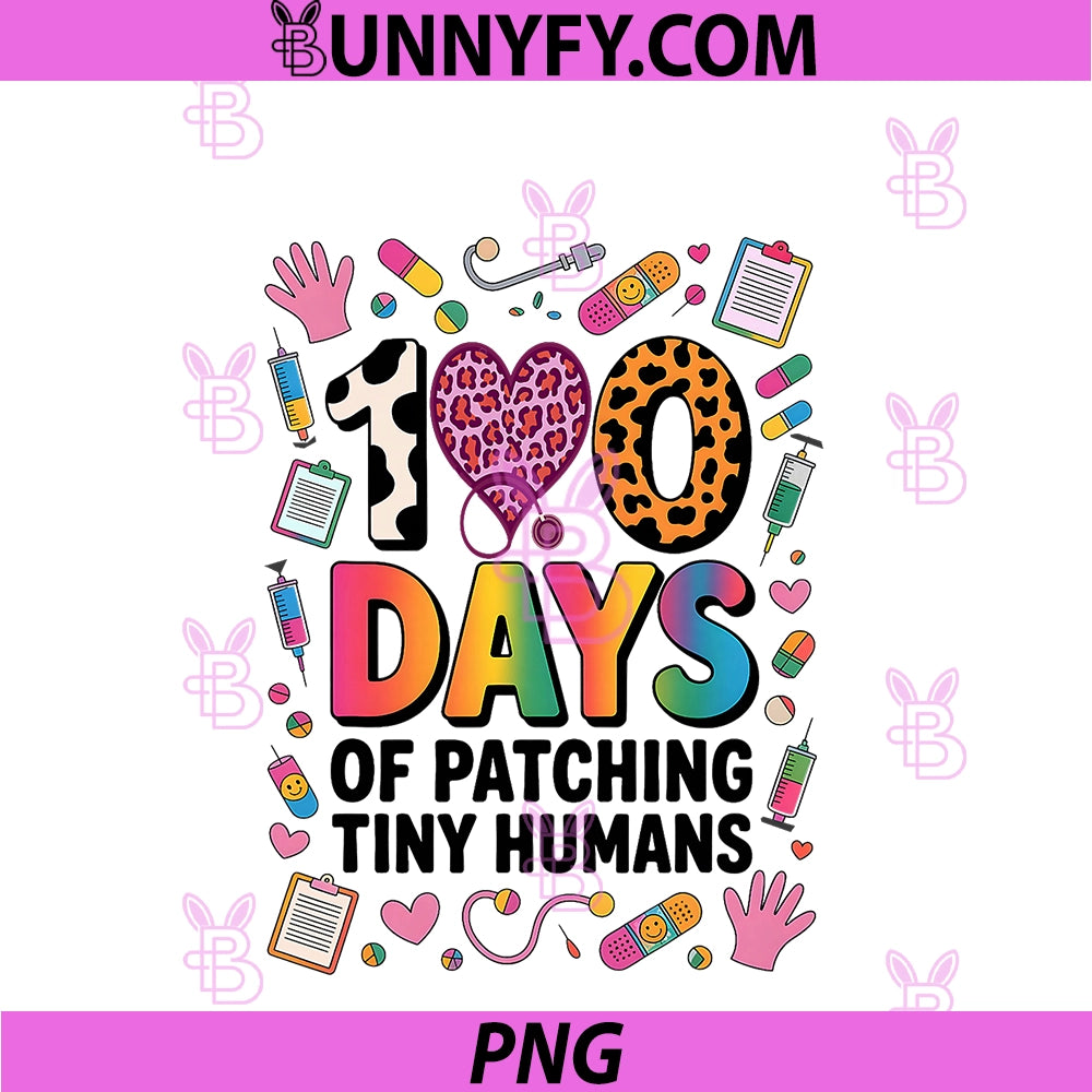 Cute School Nurse 100 Days PATCHING Tiny PNG, Humans Ice Pack PNG
