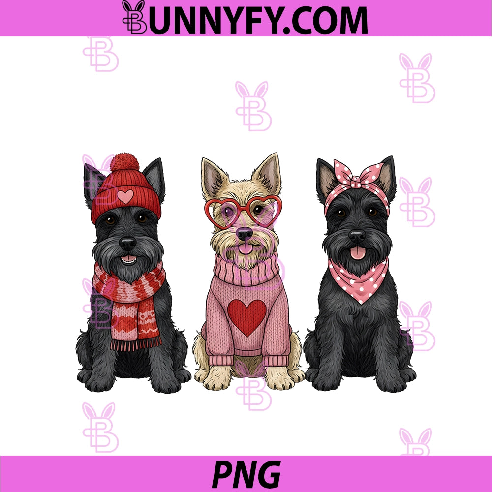 Cute Scottish Terrier PNG, Valentine Scottie Dog PNG