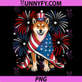 Cute Shiba Inu Dog USA PNG, American Flag Patriotic 4th of July PNG