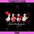 Cute Silly Goose Valentine PNG, Funny Pink Retro Design PNG