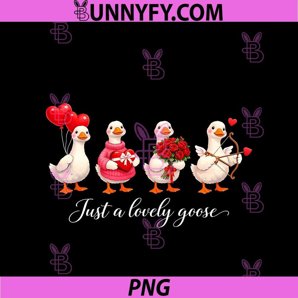 Cute Silly Goose Valentine PNG, Funny Pink Retro Design PNG