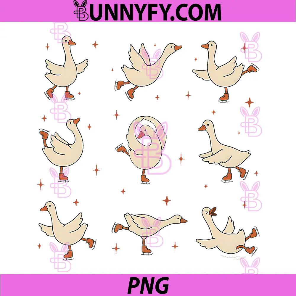 Cute Skating Silly Goose Skater PNG, Figure Skating Sport Lover PNG