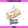 Cute Sleeping Puppy Time To Sleep PNG, Funny Cozy Relaxation PNG