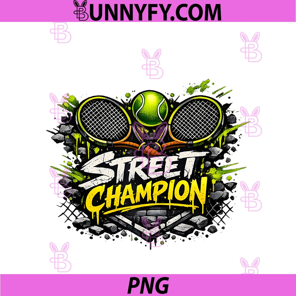 Cute Street Champion PNG, Tennis Graffiti Lover Graphic Funny PNG