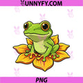Cute Tree Frog On Bright Lotus PNG, Flower Nature PNG