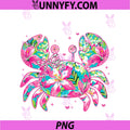 Cute Tropical Floral Crab Coastal Beach  PNG, Summer Ocean Graphic PNG