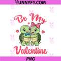 Cute Turtle Couple Hugging PNG, Be My Valentine Hearts Love PNG