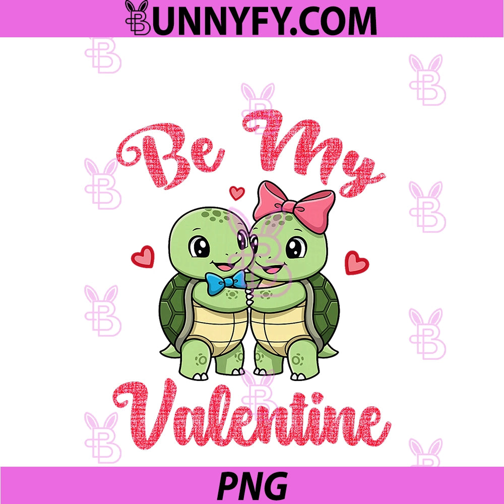 Cute Turtle Couple Hugging PNG, Be My Valentine Hearts Love PNG