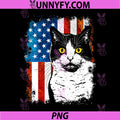 Cute Tuxedo Cat American PNG, Flag for Patriotic Feline Lover PNG