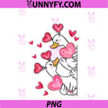 Cute Valentine PNG, Geese In Love Hearts Goose PNG