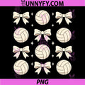 Cute Volleyball Bow PNG, Pattern Aesthetic Sports Design PNG