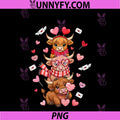 Cute Western PNG, Valentine Highland Cows With Hearts PNG