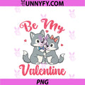 Cute Wolf Couple Hugging PNG, Be My Valentine Hearts Love PNG