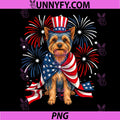 Cute Yorkshire Terrier Dog USA Flag PNG, Patriotic 4th of July PNG