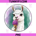 Cute and Sweet PNG, Llama EATS ICE Cream PNG