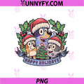 Happy Holidays Cute Christmas Family And Tree PNG, Winter Holiday Design PNG