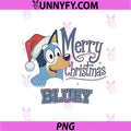 Merry Christmas Bluey With Santa Hat PNG, Cute Holiday Cartoon Design PNG