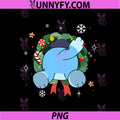Bluey Hugging Christmas Wreath Back PNG, Festive Holiday Cartoon PNG