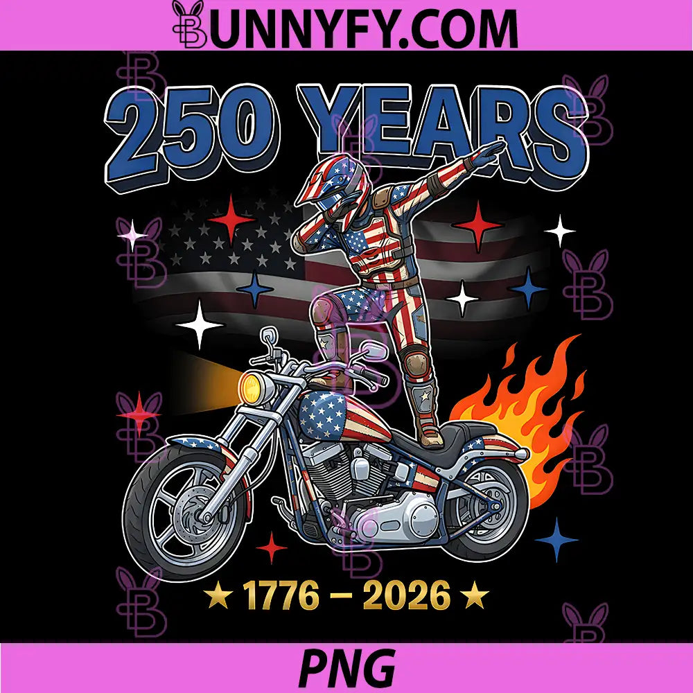 Dabbing Bike Biker Motorcycle PNG, Americas 250th Anniversary PNG