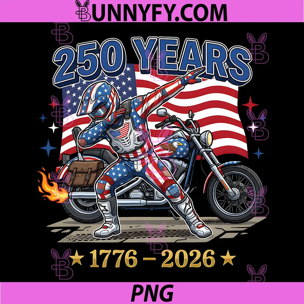 Dabbing Dirt Bike Rider Americas PNG, 250th  4th of July PNG