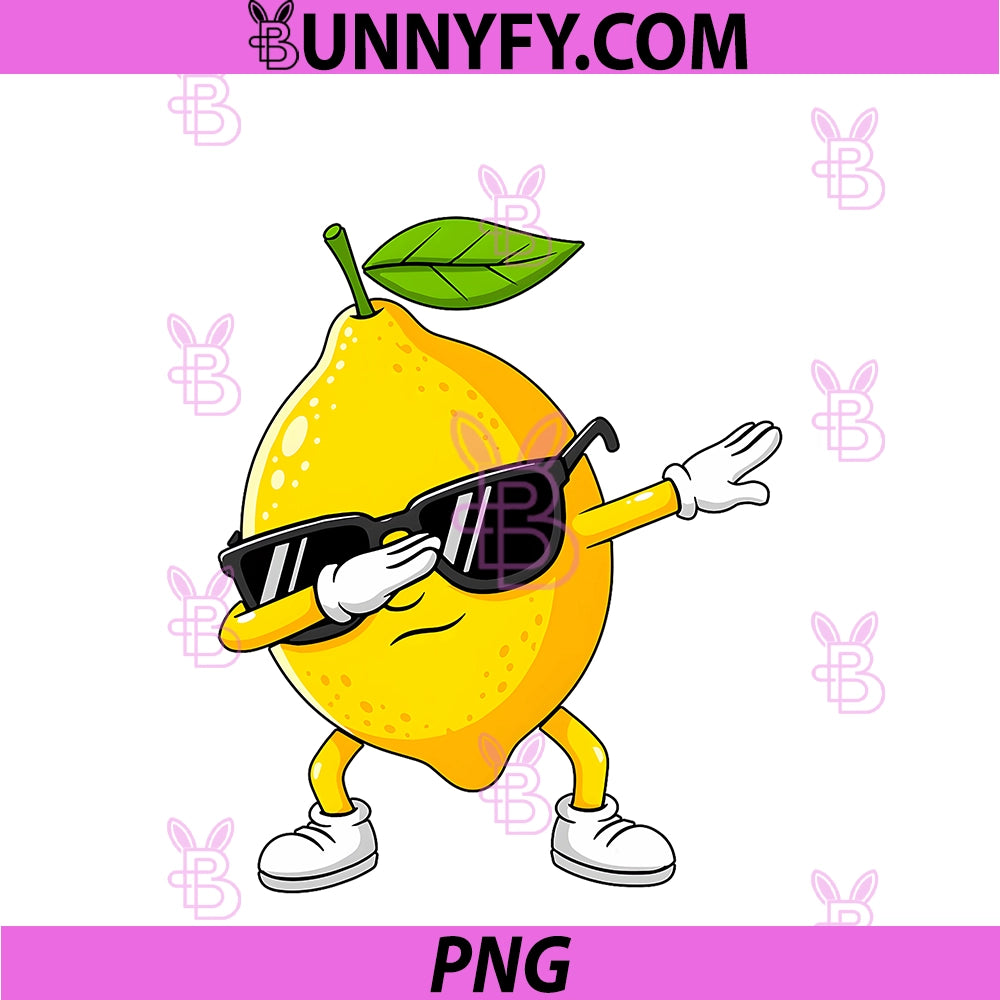 Dabbing Lemon Fruit PNG, With Sunglasses Lemon PNG