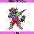 Dabbing Raccoon Ice Cream Drip PNG, Meme Racoon Animal Lovers PNG