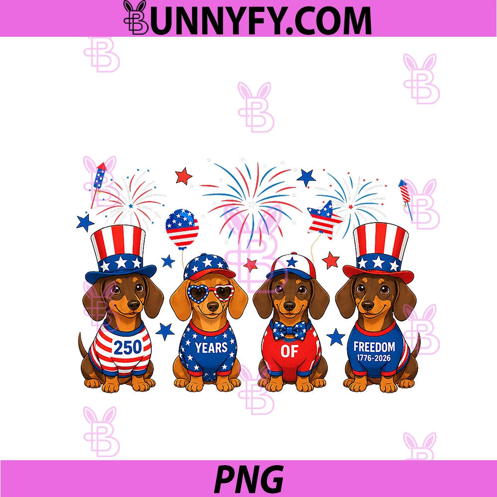 Dachshund 4th Of July 250 PNG, Anniversary USA Dog Dachshund PNG