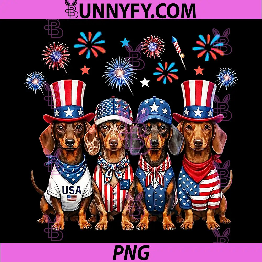Dachshund 4th of July PNG, Patriotic Funny Dog PNG