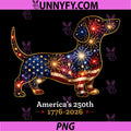 Dachshund Americas 250th PNG, Anniversary Wiener Dog Fireworks PNG