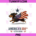 Dachshund America's 250th PNG, Patriotic Dog 4th Of July PNG