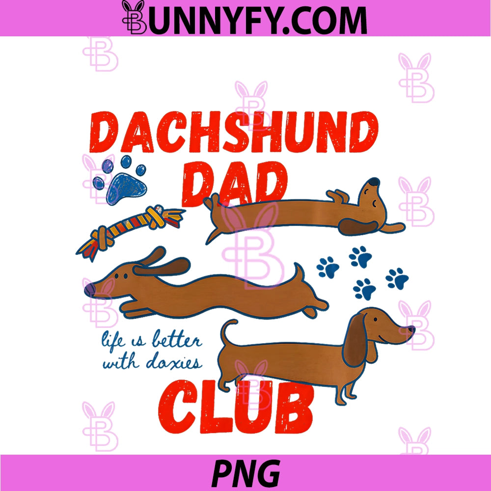 Dachshund Dad Club Retro PNG, Graphic For Men Dad PNG