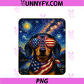Dachshund Dog Wearing USA Flag PNG, Glasses American Art PNG