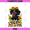 Dachshund Mom PNG, Sunflower Dachshund Cute Pet Dog Mom Puppy PNG