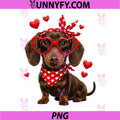 Dachshund Valentines Day PNG, Wiener Dog Lover Weenie Heart PNG