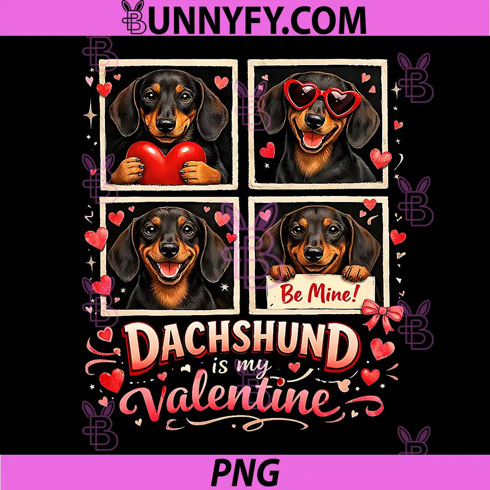 Dachshund is My Valentine PNG, Cute Dog Lover PNG
