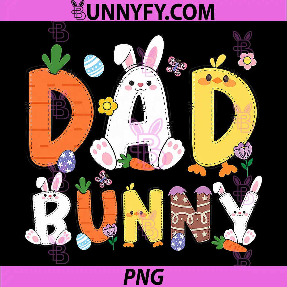 Dad Bunny PNG, Family Group Matching Easter Day Egg Hunt PNG