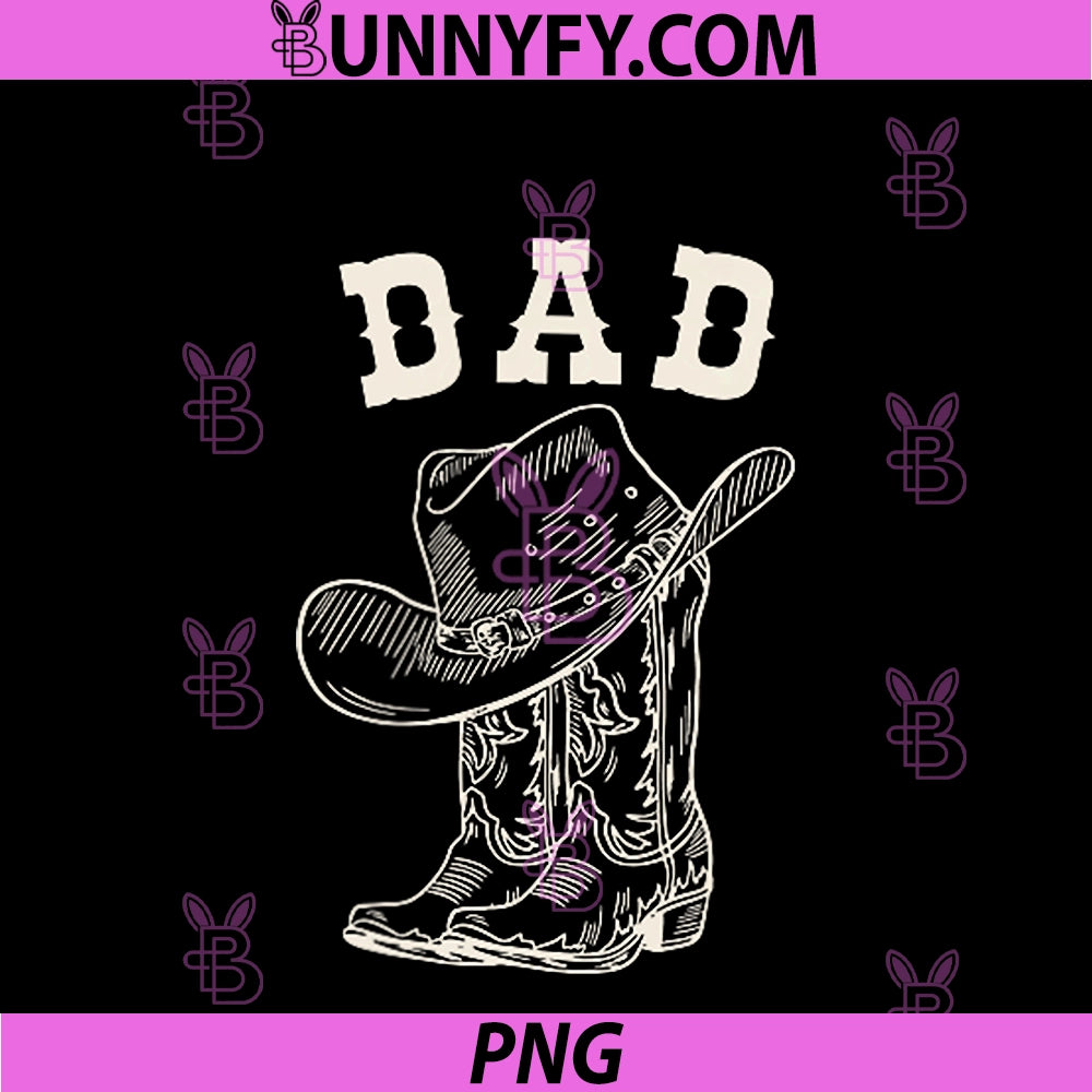 Dad Cowboy Rodeo Western Matching PNG, Family Birthday PNG
