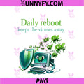 Daily Reboot IT Humor PNG, Computer Virus Bug Graphic PNG