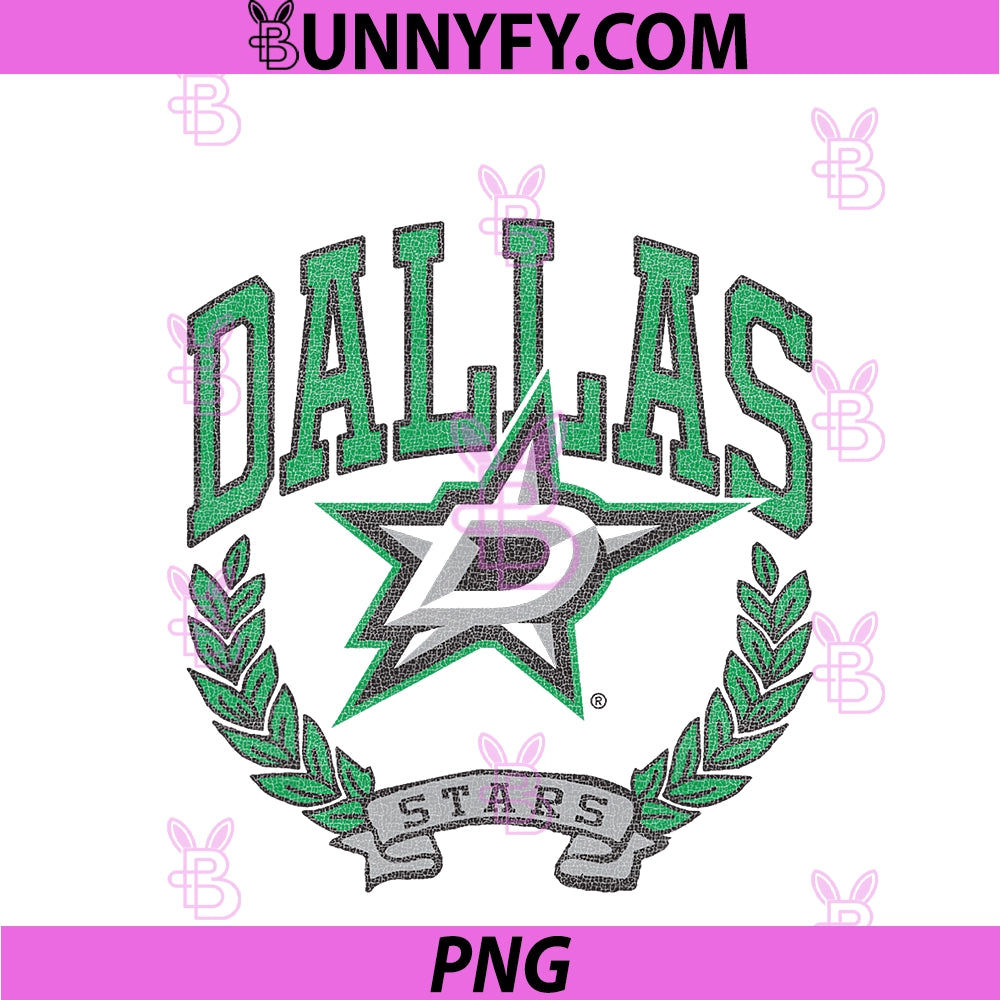 Dallas Stars Vintage Victory White PNG, Officially Licensed PNG