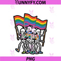 Dancing Skeletons PNG, With Pride Flags PNG