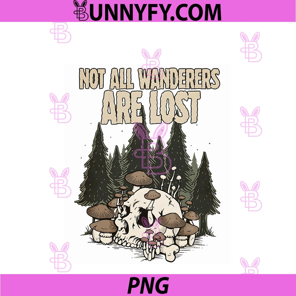 Dark Forest Skull Mushroom Gothic PNG, Woodland Nature Artwork PNG