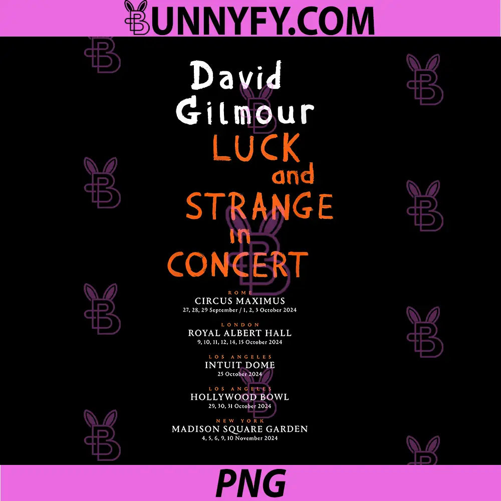 David Gilmour Luck and Strange In Concert PNG, Orange Moon PNG