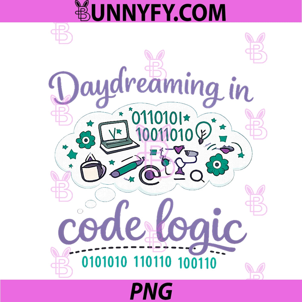 Daydreaming In Code Logic PNG, Programmer Adulting Humor PNG