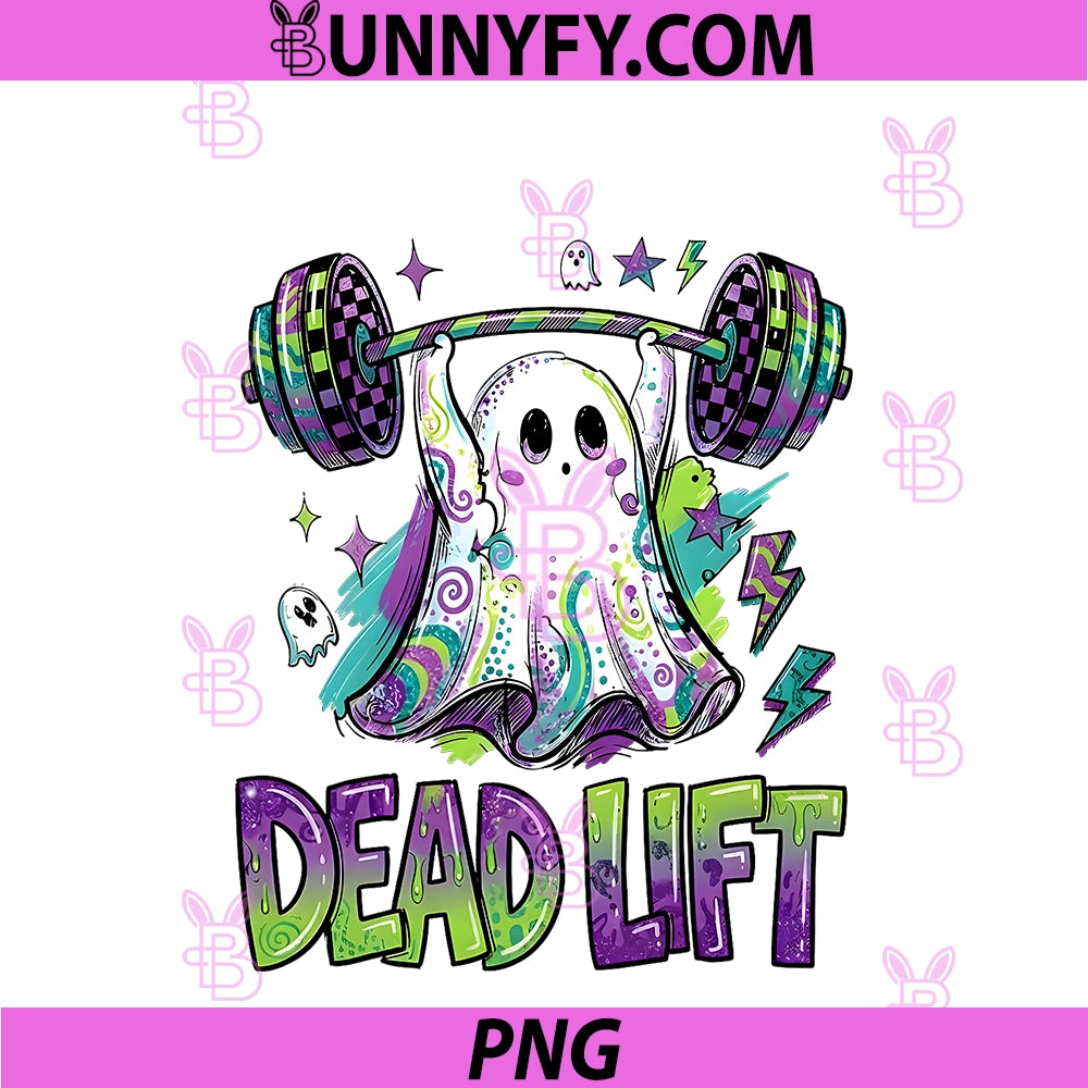 Deadlift PNG, Funny Ghost Weight Lifting Gym Workout Halloween PNG